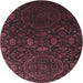 Square Machine Washable Contemporary Purple Lily Purple Rug, wshcon1280