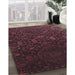 Contemporary Purple Lily Purple Modern Rug in Family Room, con1280