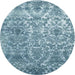 Sideview of Contemporary Steel Blue Modern Rug, con1281