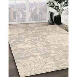Contemporary Tan Brown Solid Rug in Family Room, con1285