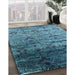 Machine Washable Contemporary Blue Rug in a Family Room, wshcon1287