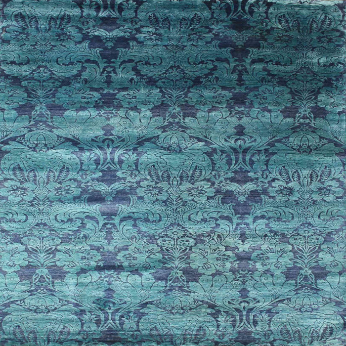 Sideview of Machine Washable Contemporary Blue Rug, wshcon1287
