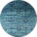 Sideview of Contemporary Blue Modern Rug, con1287