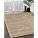 Contemporary Brown Modern Rug in Family Room, con1288