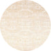 Sideview of Contemporary Blanched Almond Beige Solid Rug, con1289