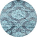 Sideview of Contemporary Steel Blue Modern Rug, con1290