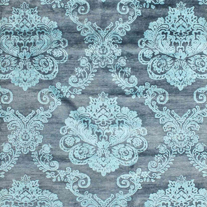 Contemporary Steel Blue Modern Rug, con1290