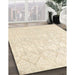 Contemporary Deep Peach Orange Solid Rug in Family Room, con1292