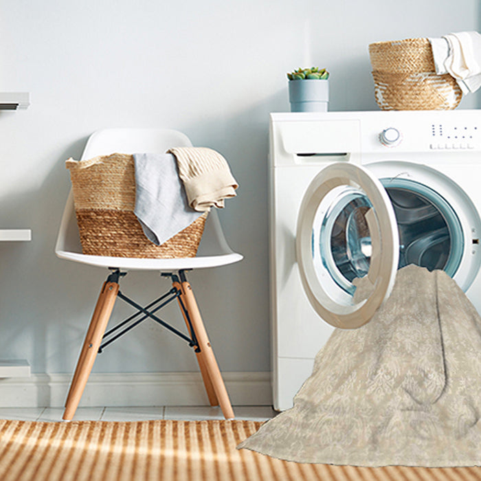 Machine Washable Contemporary Deep Peach Orange Rug in a Washing Machine, wshcon1292