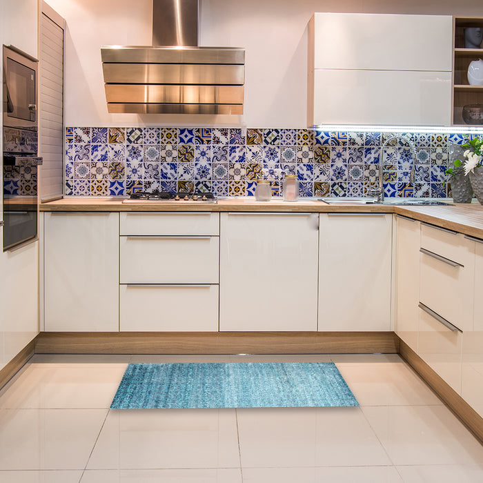 Machine Washable Contemporary Diamond Blue Rug in a Kitchen, wshcon1294