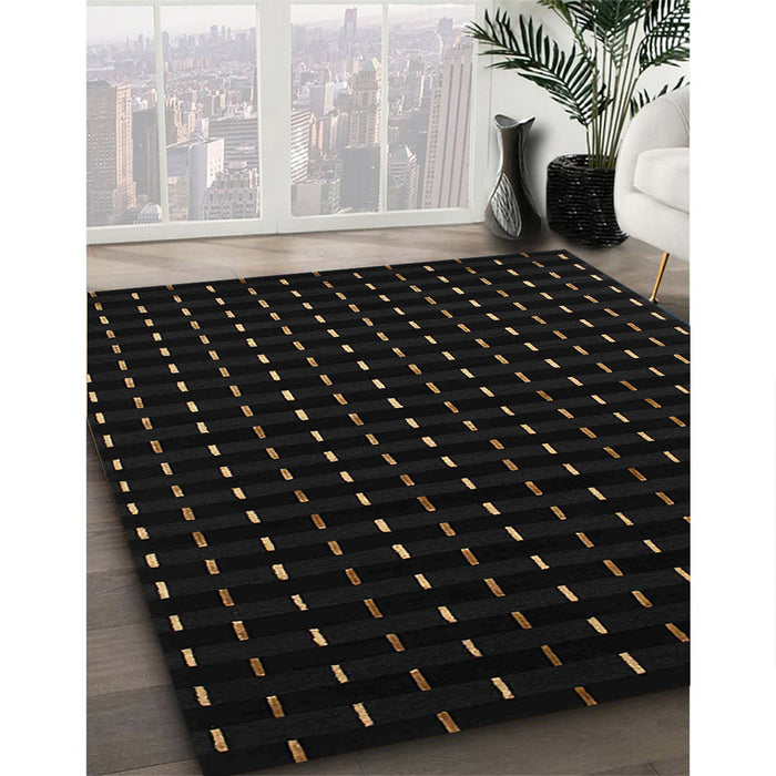 Machine Washable Contemporary Black Rug in a Family Room, wshcon1295