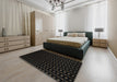 Contemporary Black Modern Rug in a Bedroom, con1295