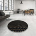 Round Contemporary Black Modern Rug in a Office, con1295