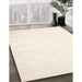 Contemporary Gold Solid Rug in Family Room, con1297