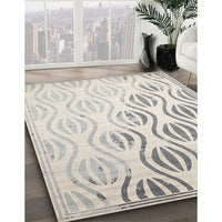 Contemporary Dark Gray Solid Rug, con1298