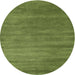 Square Machine Washable Contemporary Green Rug, wshcon129