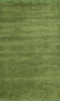 Machine Washable Contemporary Green Rug, wshcon129