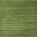 Sideview of Machine Washable Contemporary Green Rug, wshcon129