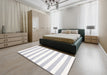 Contemporary Rice Beige Solid Rug in a Bedroom, con12