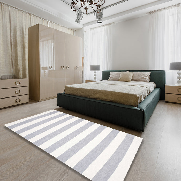 Contemporary Rice Beige Solid Rug in a Bedroom, con12
