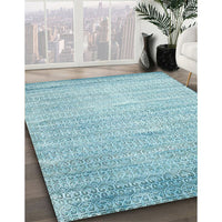 Contemporary Blue Green Modern Rug, con1300