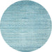 Sideview of Contemporary Blue Green Modern Rug, con1300