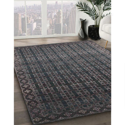 Contemporary Smokey Gray Modern Rug in Family Room, con1301