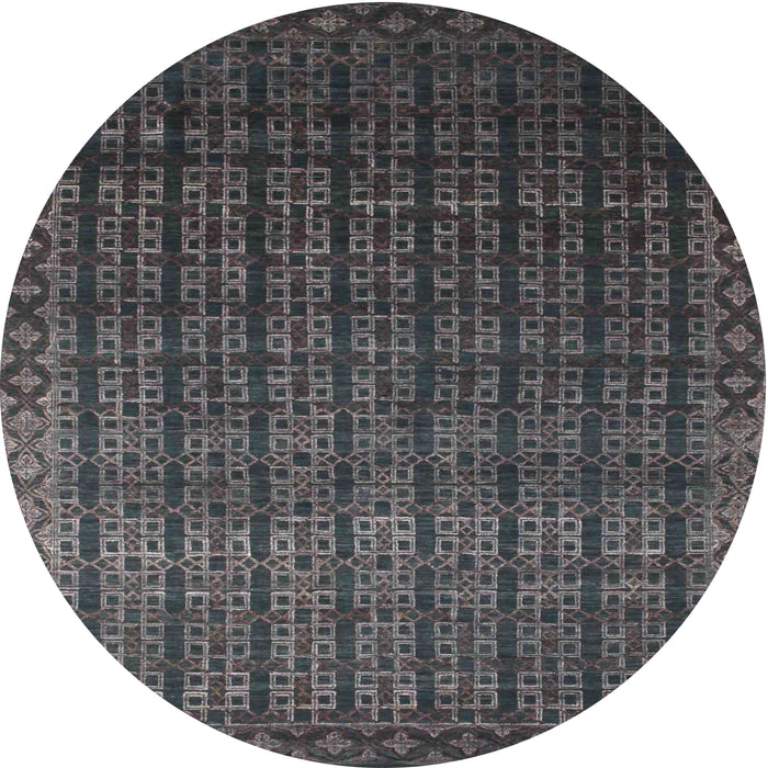 Square Machine Washable Contemporary Smokey Gray Rug, wshcon1301