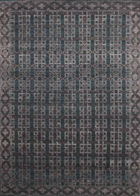 Machine Washable Contemporary Smokey Gray Rug, wshcon1301