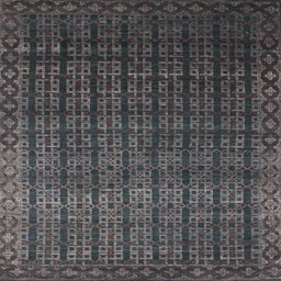 Square Contemporary Smokey Gray Modern Rug, con1301