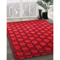 Contemporary Saffron Red Modern Rug, con1303