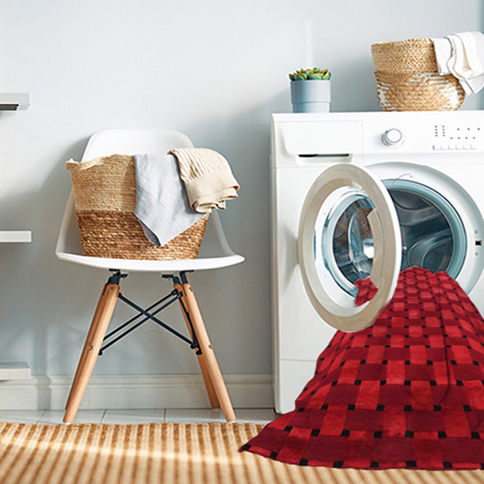 Machine Washable Contemporary Saffron Red Rug in a Washing Machine, wshcon1303