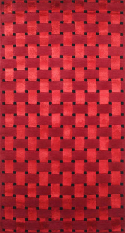 Contemporary Saffron Red Modern Rug, con1303