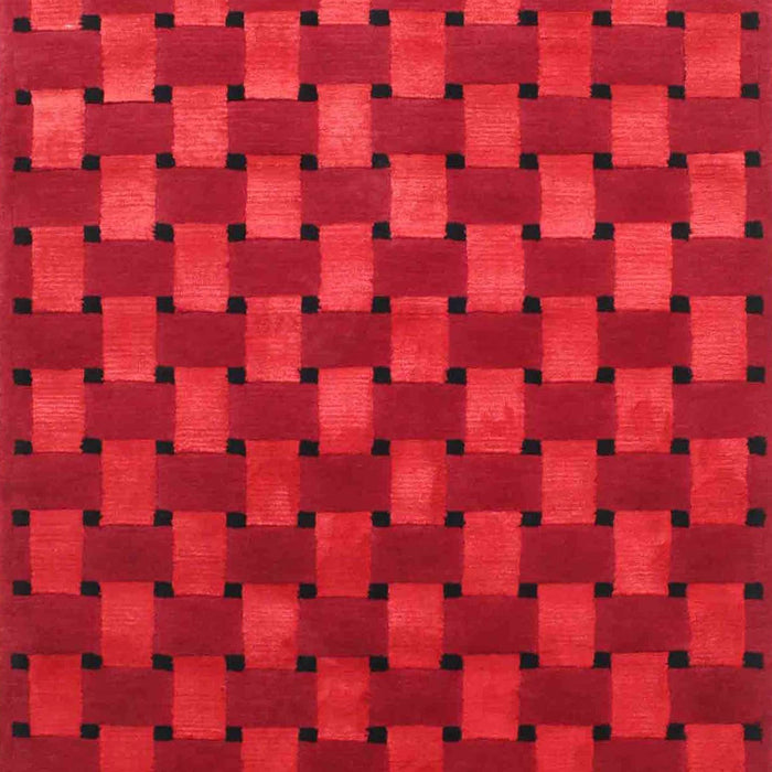 Contemporary Saffron Red Modern Rug, con1303
