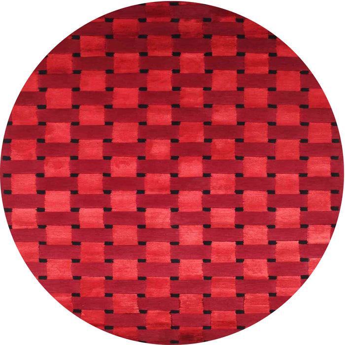 Square Machine Washable Contemporary Saffron Red Rug, wshcon1303