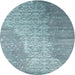 Sideview of Contemporary Blue Modern Rug, con1306