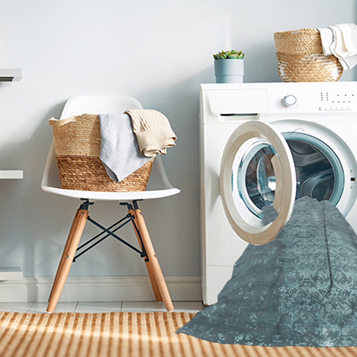 Machine Washable Contemporary Blue Rug in a Washing Machine, wshcon1306