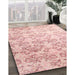 Machine Washable Contemporary Deep Peach Orange Rug in a Family Room, wshcon1307