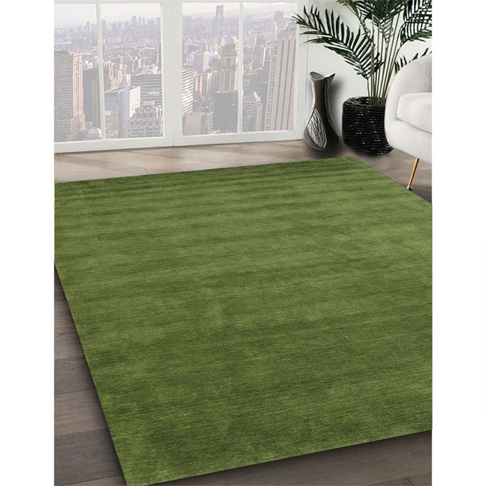 Machine Washable Contemporary Seaweed Green Rug in a Family Room, wshcon1309