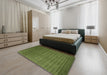 Machine Washable Contemporary Seaweed Green Rug in a Bedroom, wshcon1309