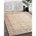 Contemporary Navajo White Gold Modern Rug in Family Room, con1311