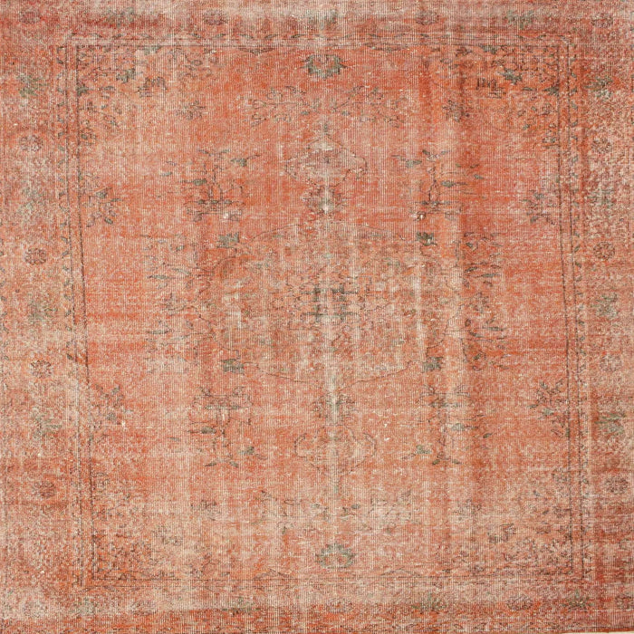 Square Contemporary Orange Modern Rug, con1312
