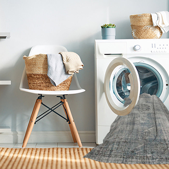 Machine Washable Contemporary Pale Silver Gray Rug in a Washing Machine, wshcon1314