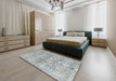 Contemporary Gray Modern Rug in a Bedroom, con1315