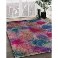 Contemporary Dark Raspberry Purple Modern Rug, con1316