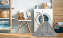 Machine Washable Contemporary Grey Gray Rug in a Washing Machine, wshcon1317