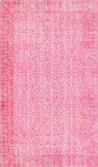 Machine Washable Contemporary Dark Hot Pink Rug, wshcon1318