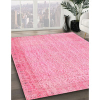 Contemporary Dark Hot Pink Modern Rug, con1318