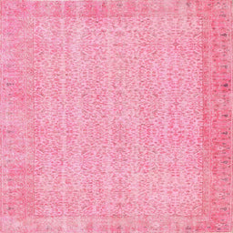 Square Contemporary Dark Hot Pink Modern Rug, con1318