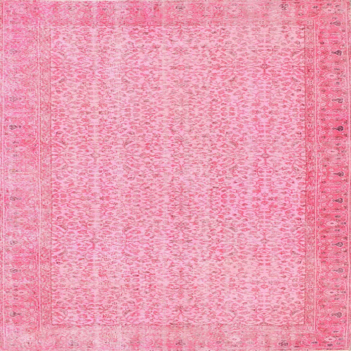 Square Contemporary Dark Hot Pink Modern Rug, con1318